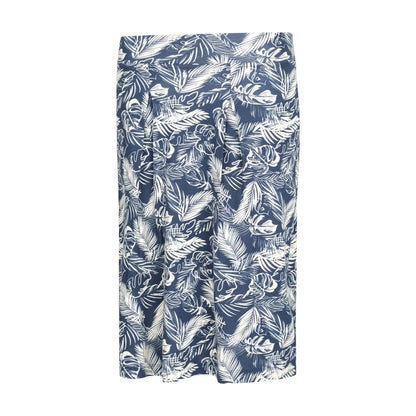 Navy - Back - Mountain Warehouse Womens-Ladies Waterfront Tropical Leaves Jersey Midi Skirt