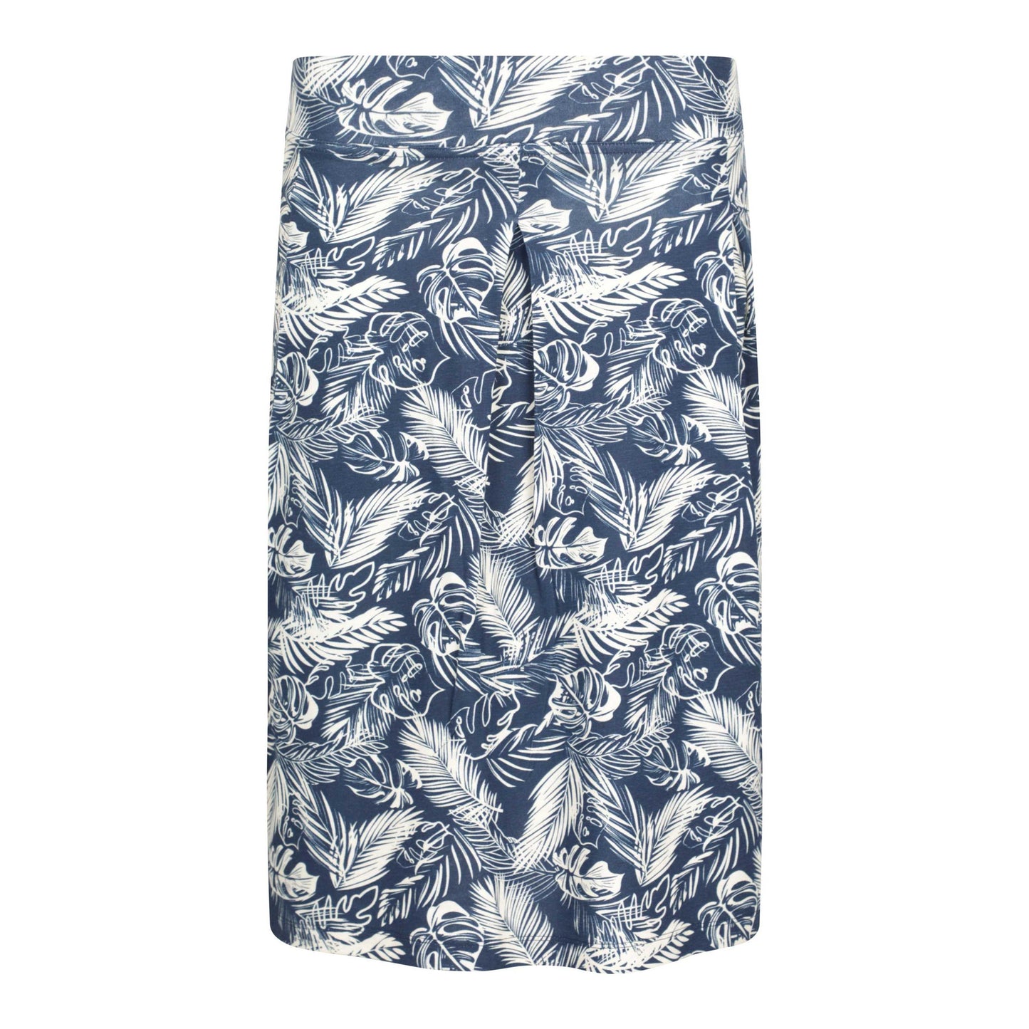 Navy - Front - Mountain Warehouse Womens-Ladies Waterfront Tropical Leaves Jersey Midi Skirt