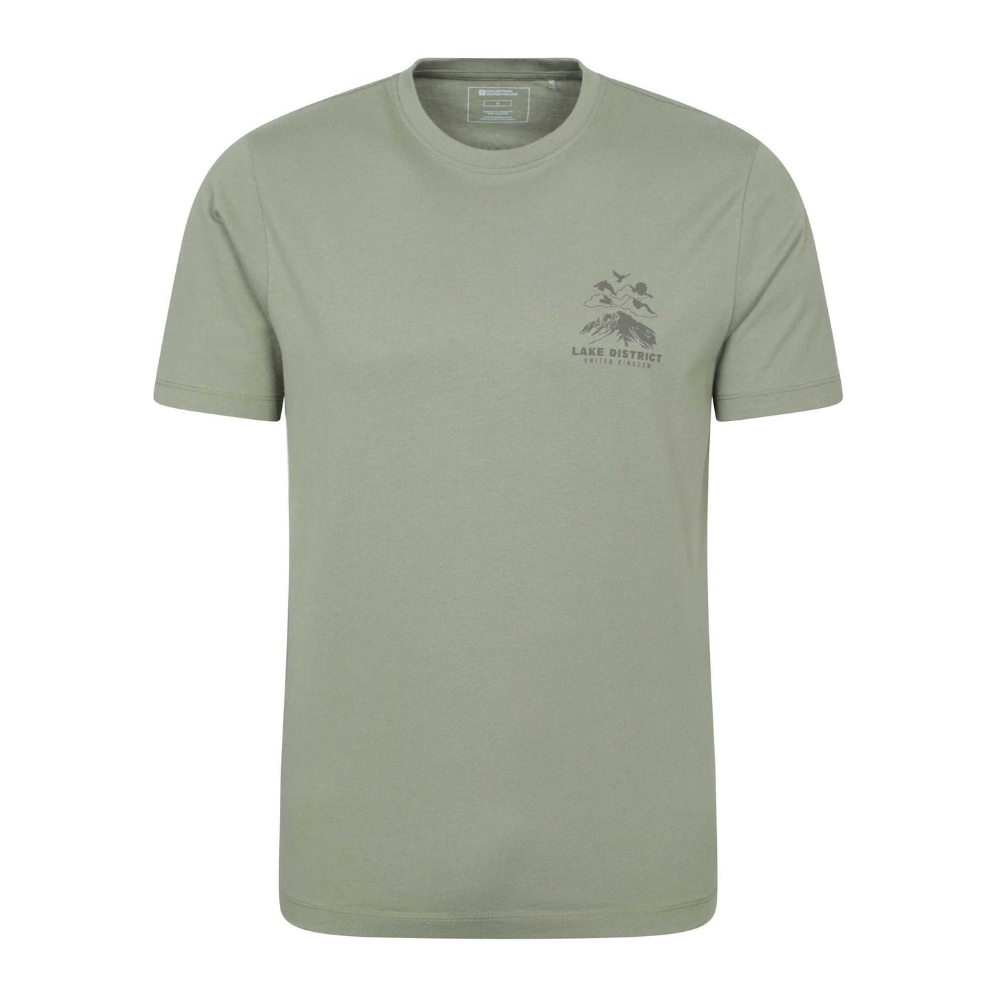 Khaki Green - Front - Mountain Warehouse Mens Lake District Chest Print T-Shirt