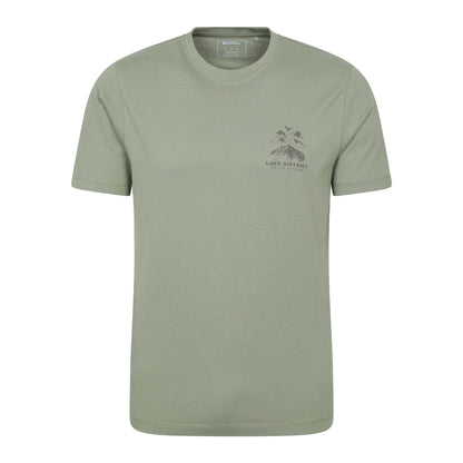 Khaki Green - Front - Mountain Warehouse Mens Lake District Chest Print T-Shirt