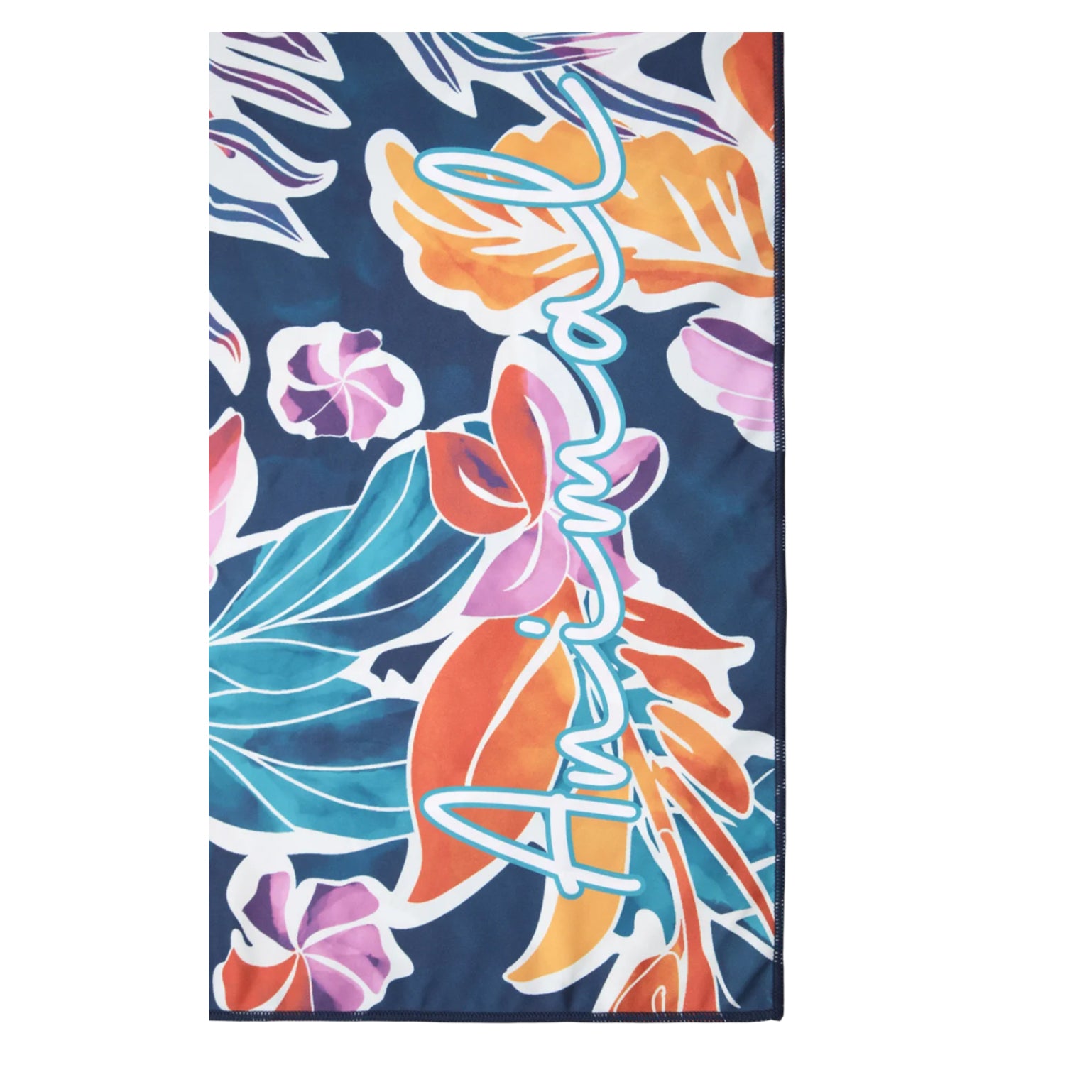 Blue-Pink - Side - Animal Hibiscus Travel Microfibre Towel