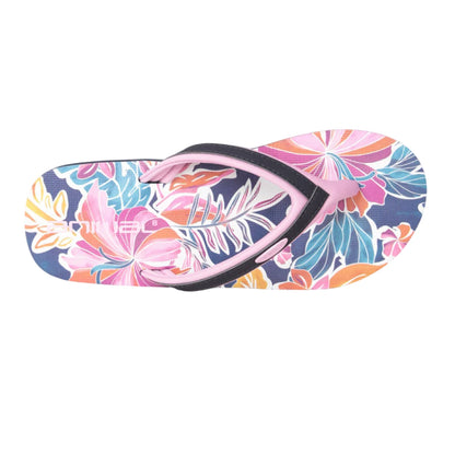 Dusky Purple - Back - Animal Womens-Ladies Swish Flowers Flip Flops
