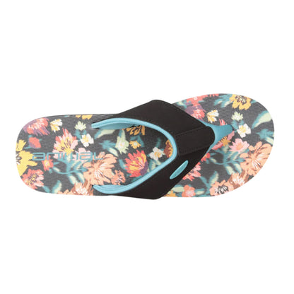 Red - Back - Animal Womens-Ladies Swish Floral Flip Flops