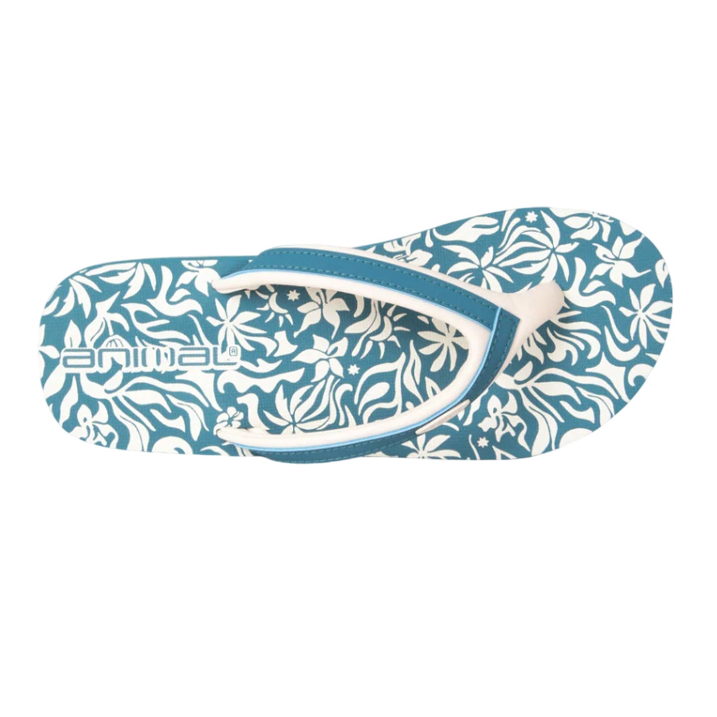 Turquoise - Back - Animal Womens-Ladies Swish Patterned Flip Flops
