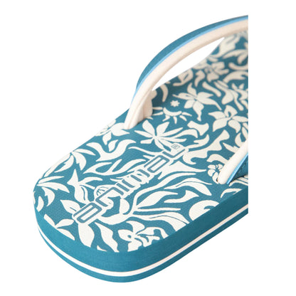 Turquoise - Pack Shot - Animal Womens-Ladies Swish Patterned Flip Flops