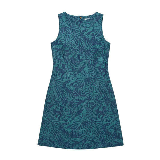 Dark Blue - Front - Mountain Warehouse Womens-Ladies Milos Tropical Leaves Sleeveless Dress