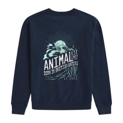 Navy - Back - Animal Mens St Ives Sweatshirt