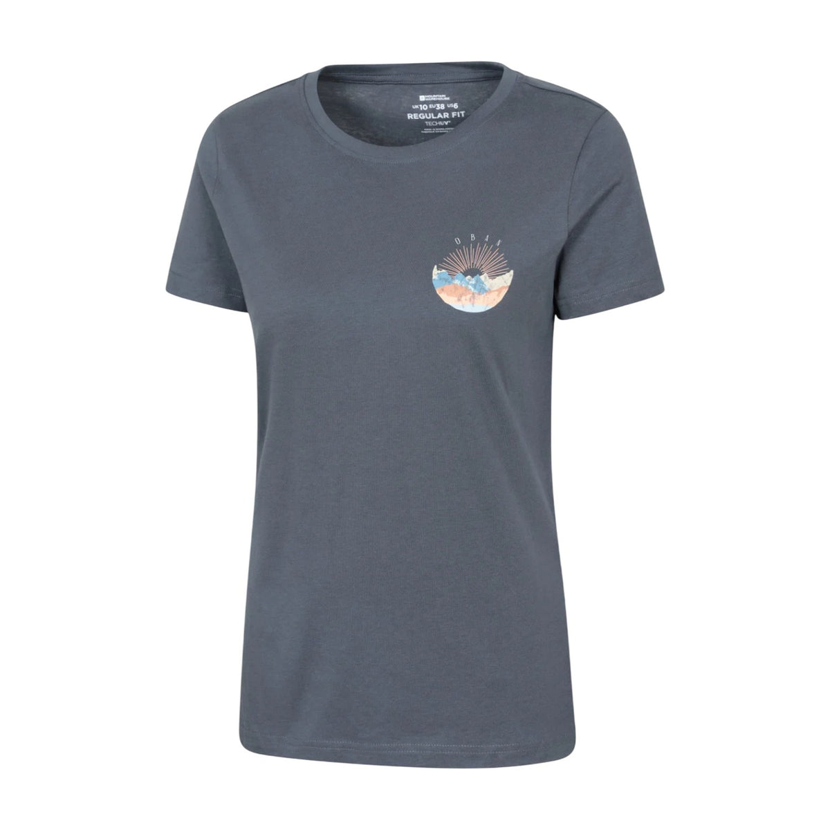 Dark Blue - Side - Mountain Warehouse Womens-Ladies Oban Chest Print Relaxed Fit T-Shirt
