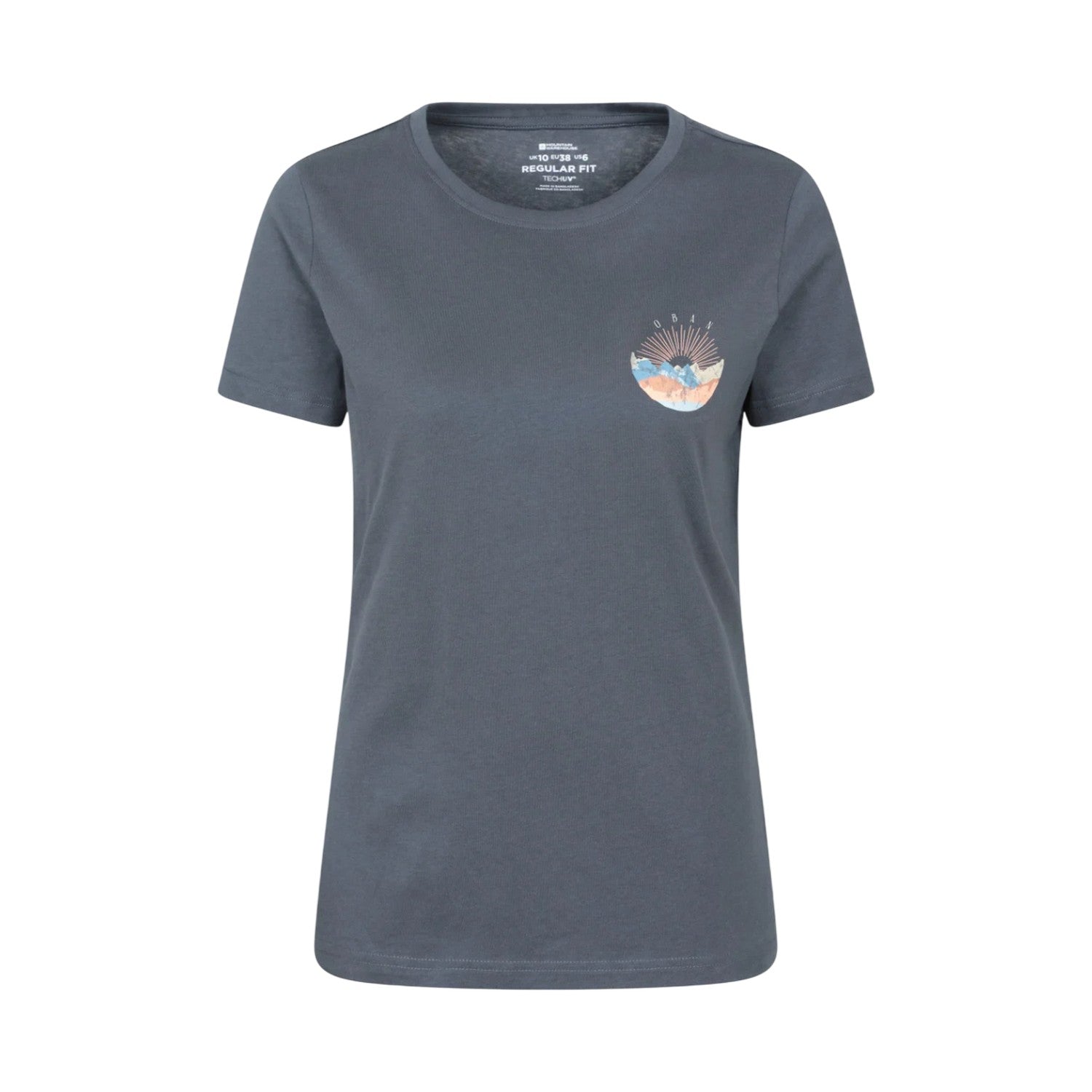Dark Blue - Front - Mountain Warehouse Womens-Ladies Oban Chest Print Relaxed Fit T-Shirt