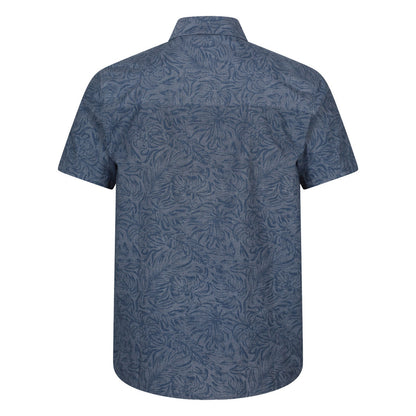 Pale Blue - Back - Mountain Warehouse Mens Tropical Patterned Short-Sleeved Shirt