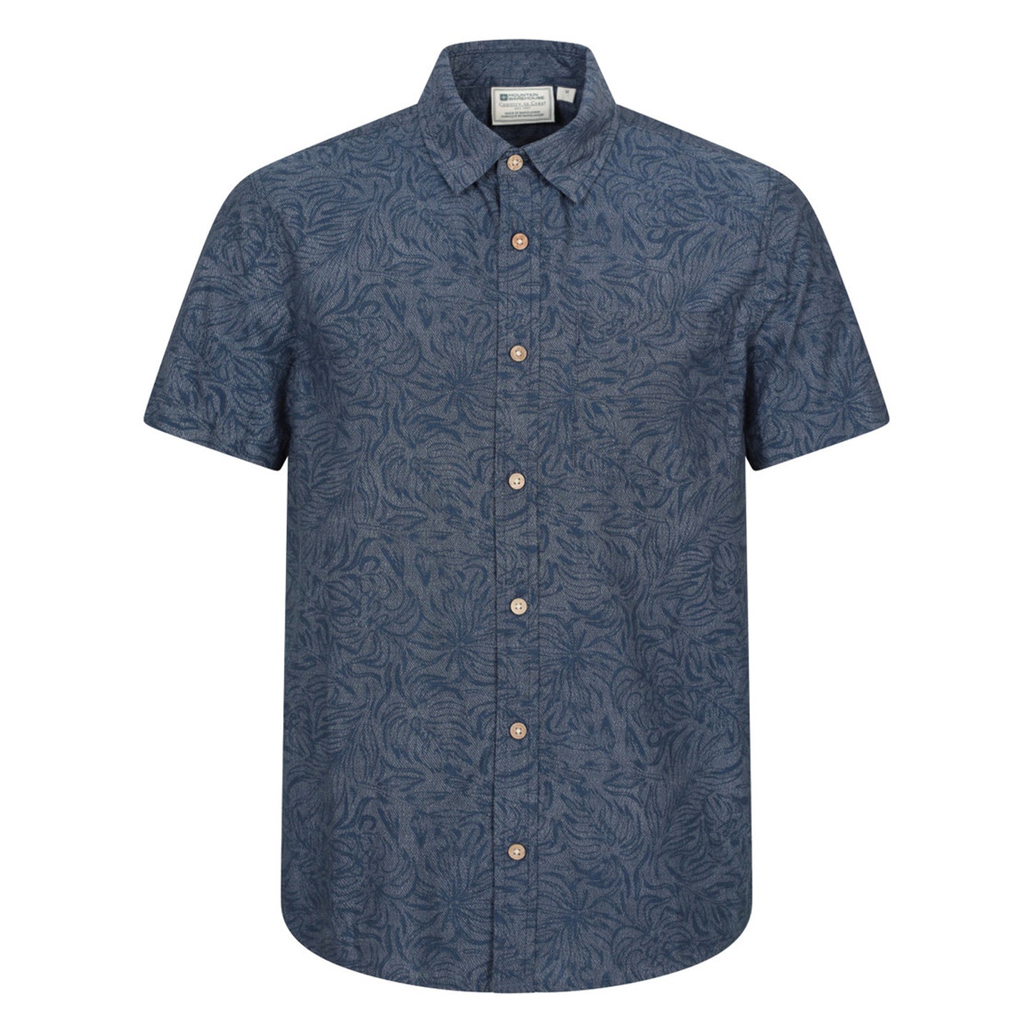 Pale Blue - Front - Mountain Warehouse Mens Tropical Patterned Short-Sleeved Shirt