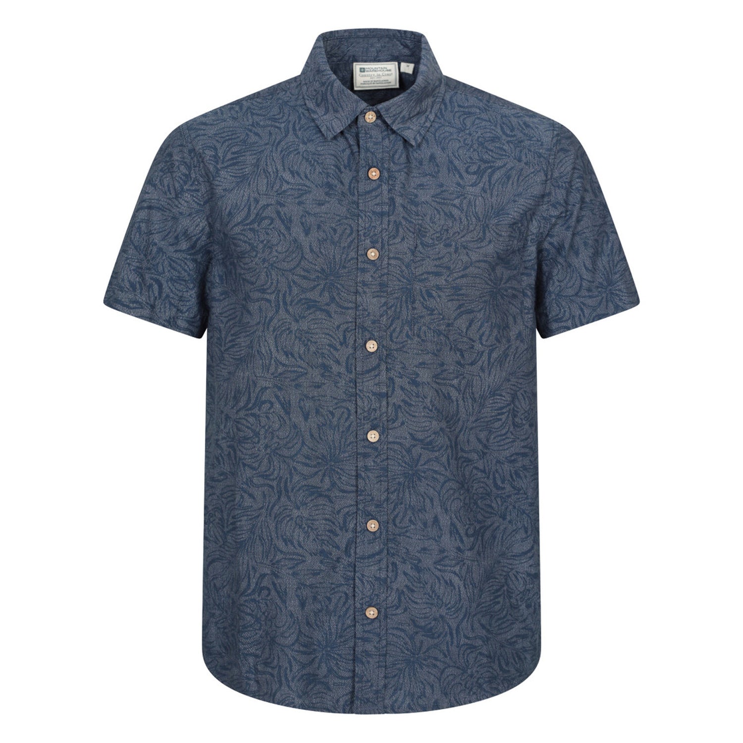 Pale Blue - Front - Mountain Warehouse Mens Tropical Patterned Short-Sleeved Shirt