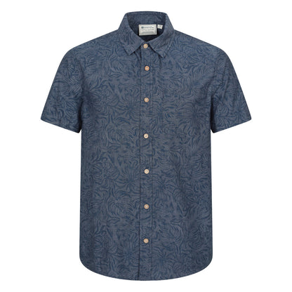 Pale Blue - Front - Mountain Warehouse Mens Tropical Patterned Short-Sleeved Shirt
