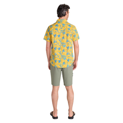 Mustard - Lifestyle - Mountain Warehouse Mens Tropical Tree Branch Short-Sleeved Shirt