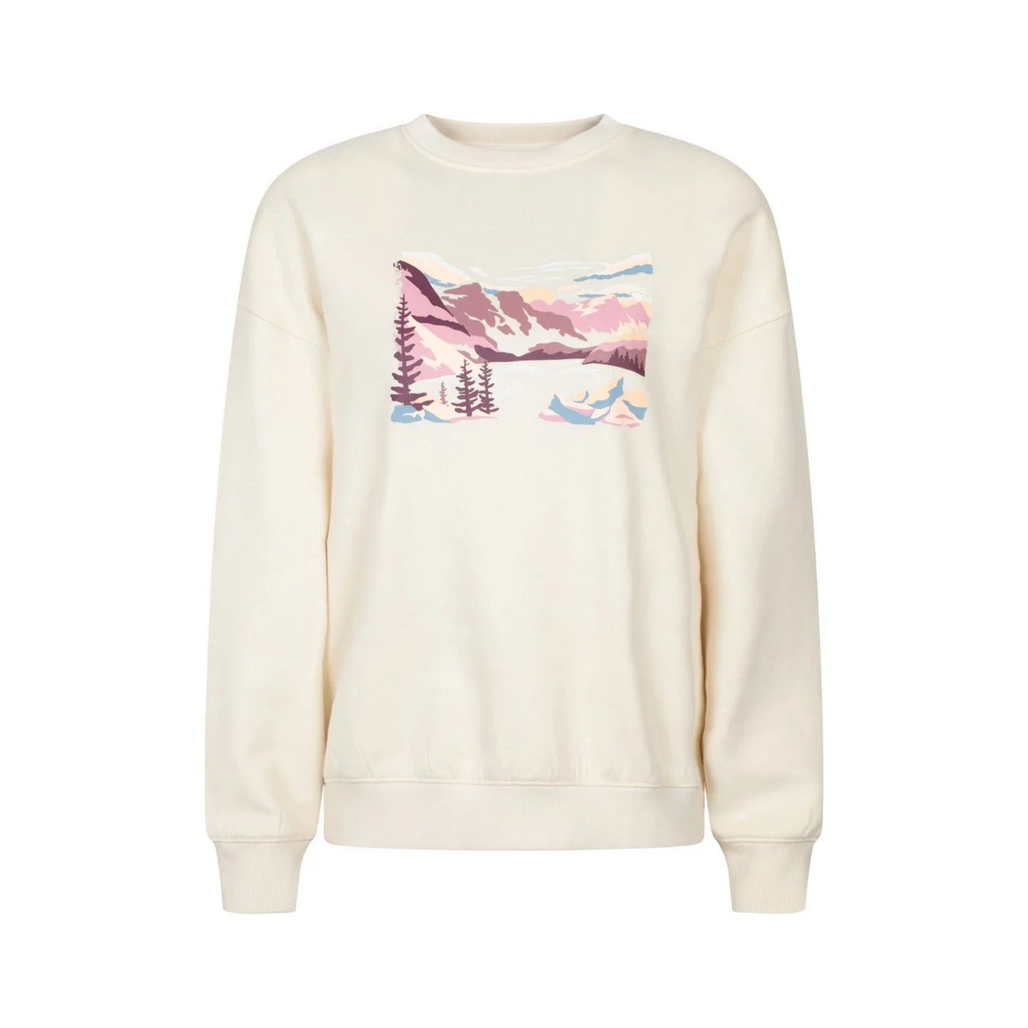 Beige - Front - Mountain Warehouse Womens-Ladies Mountain Relaxed Fit Sweatshirt