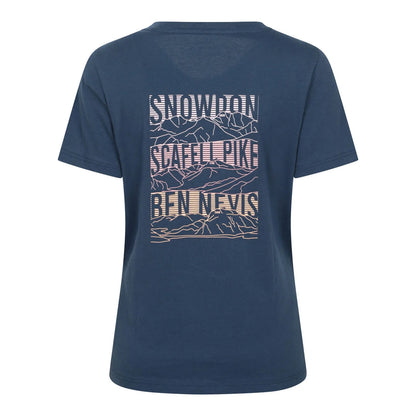 Navy - Back - Mountain Warehouse Womens-Ladies Three Peaks Graphic Back Print T-Shirt