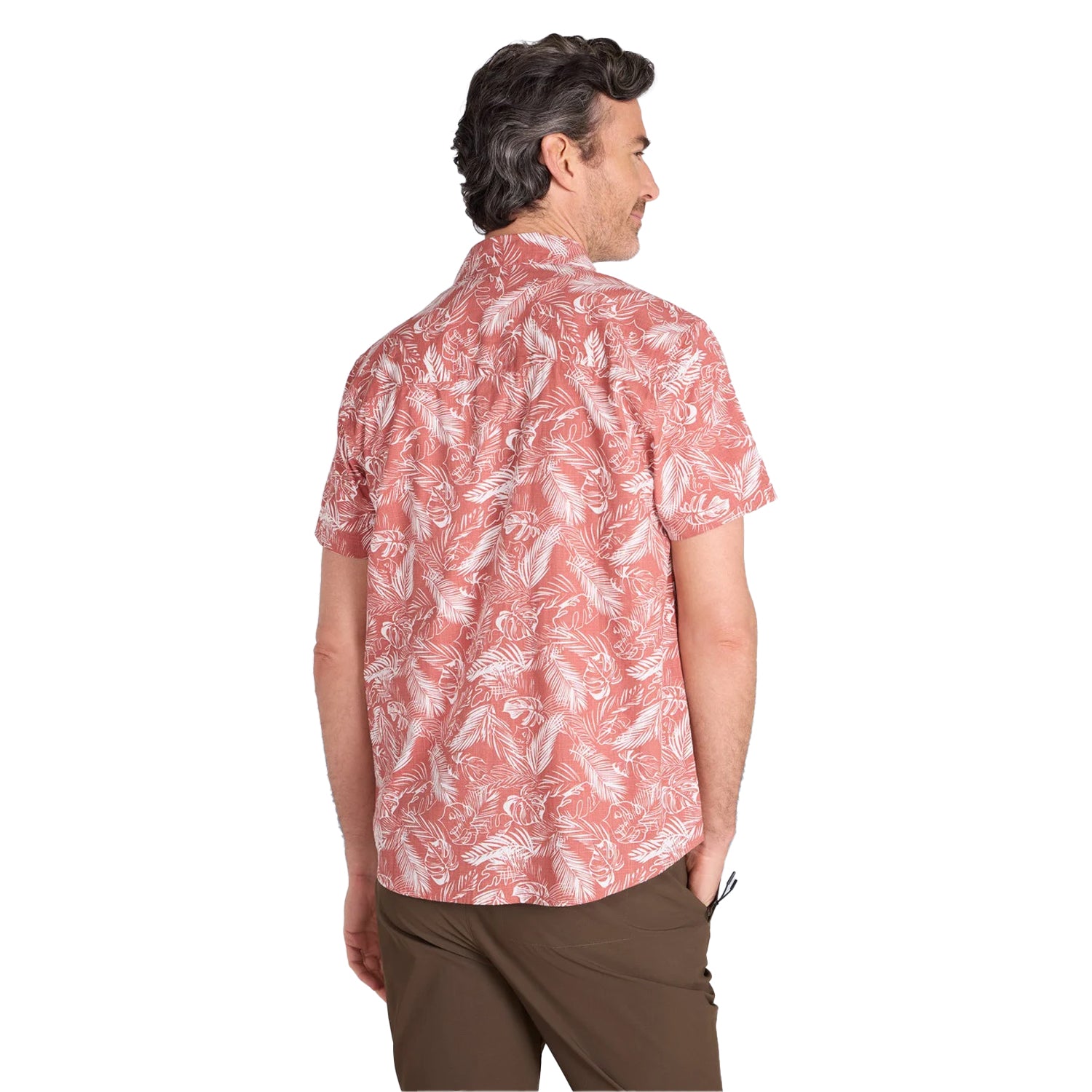 Rust - Back - Mountain Warehouse Mens Tropical Leaves Short-Sleeved Shirt