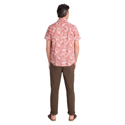 Rust - Lifestyle - Mountain Warehouse Mens Tropical Leaves Short-Sleeved Shirt