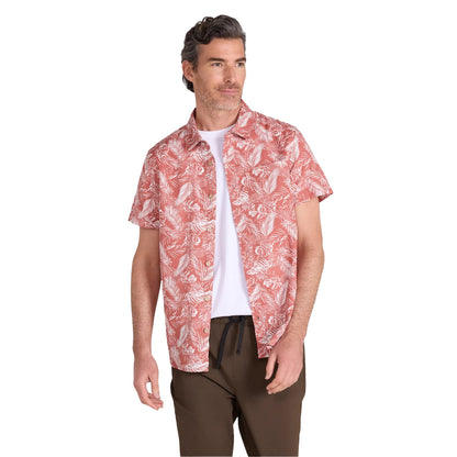 Rust - Front - Mountain Warehouse Mens Tropical Leaves Short-Sleeved Shirt