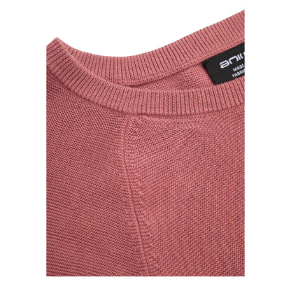Pink - Side - Animal Womens-Ladies Textured Cotton Jumper