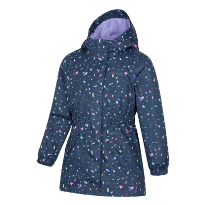 Navy - Side - Mountain Warehouse Childrens-Kids Dale Unicorn Lightweight Waterproof Jacket