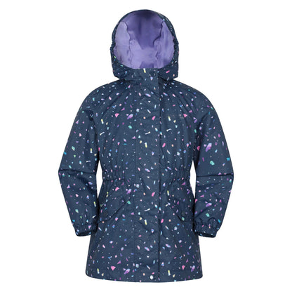 Navy - Front - Mountain Warehouse Childrens-Kids Dale Unicorn Lightweight Waterproof Jacket