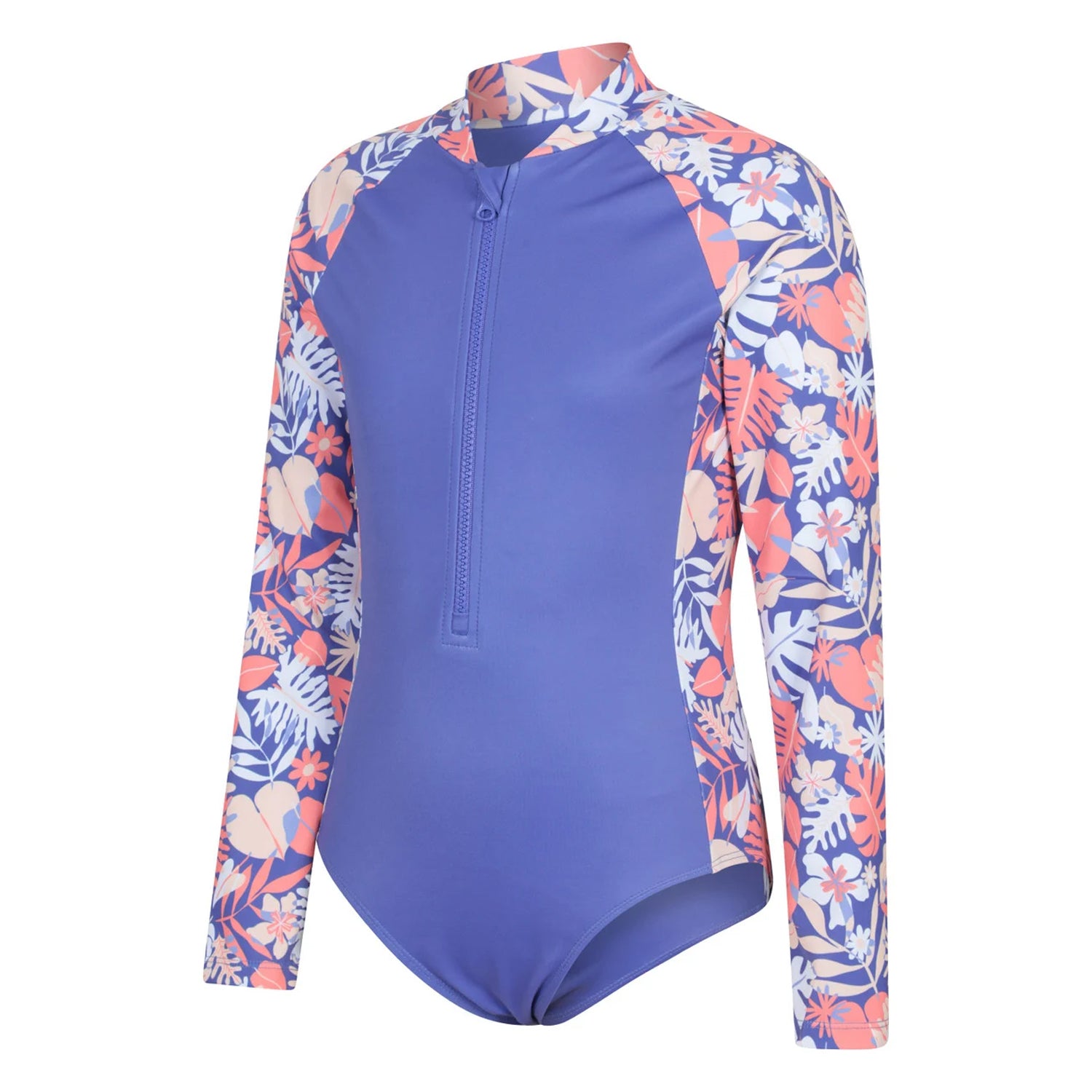Purple - Side - Mountain Warehouse Childrens-Kids Mira Floral Rash Guard