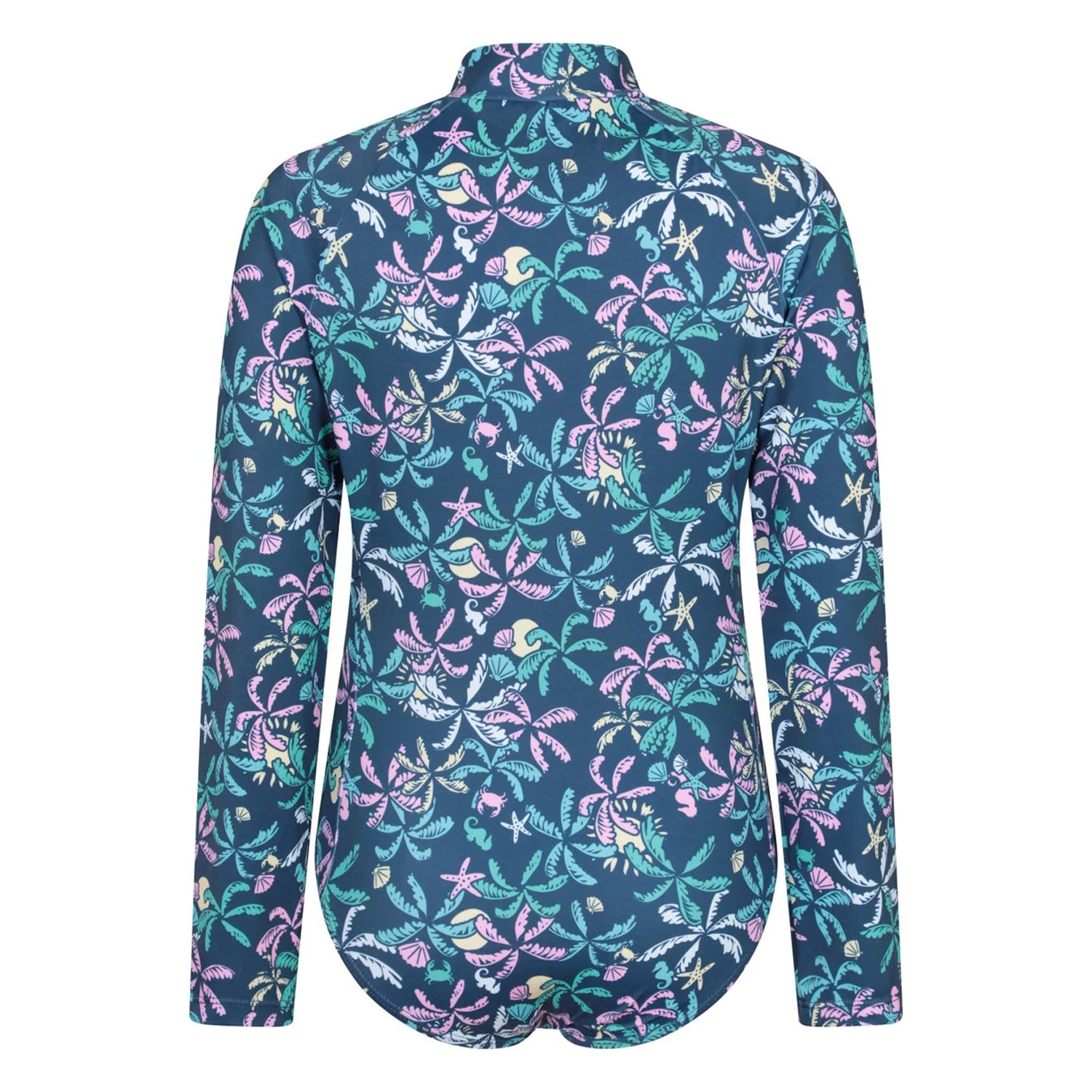 Dark Teal - Back - Mountain Warehouse Childrens-Kids Mira Palm Leaf Rash Guard