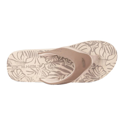 Beige - Back - Animal Mens Jekyl Leaves Flip Flops