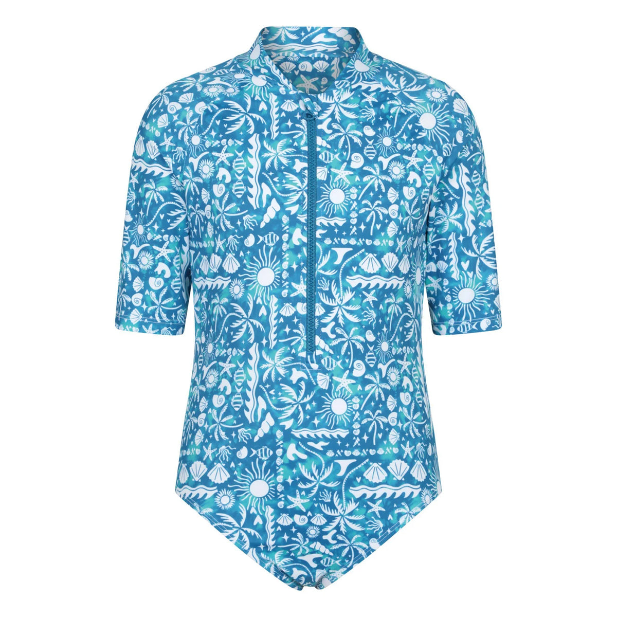 Blue - Front - Mountain Warehouse Childrens-Kids Mira Sealife Rash Guard