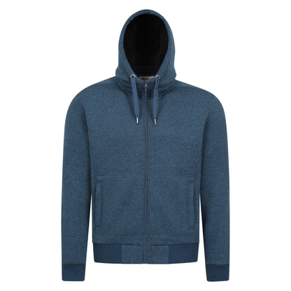 Dark Blue - Front - Mountain Warehouse Mens Nevis Fleece Lined Full Zip Hoodie