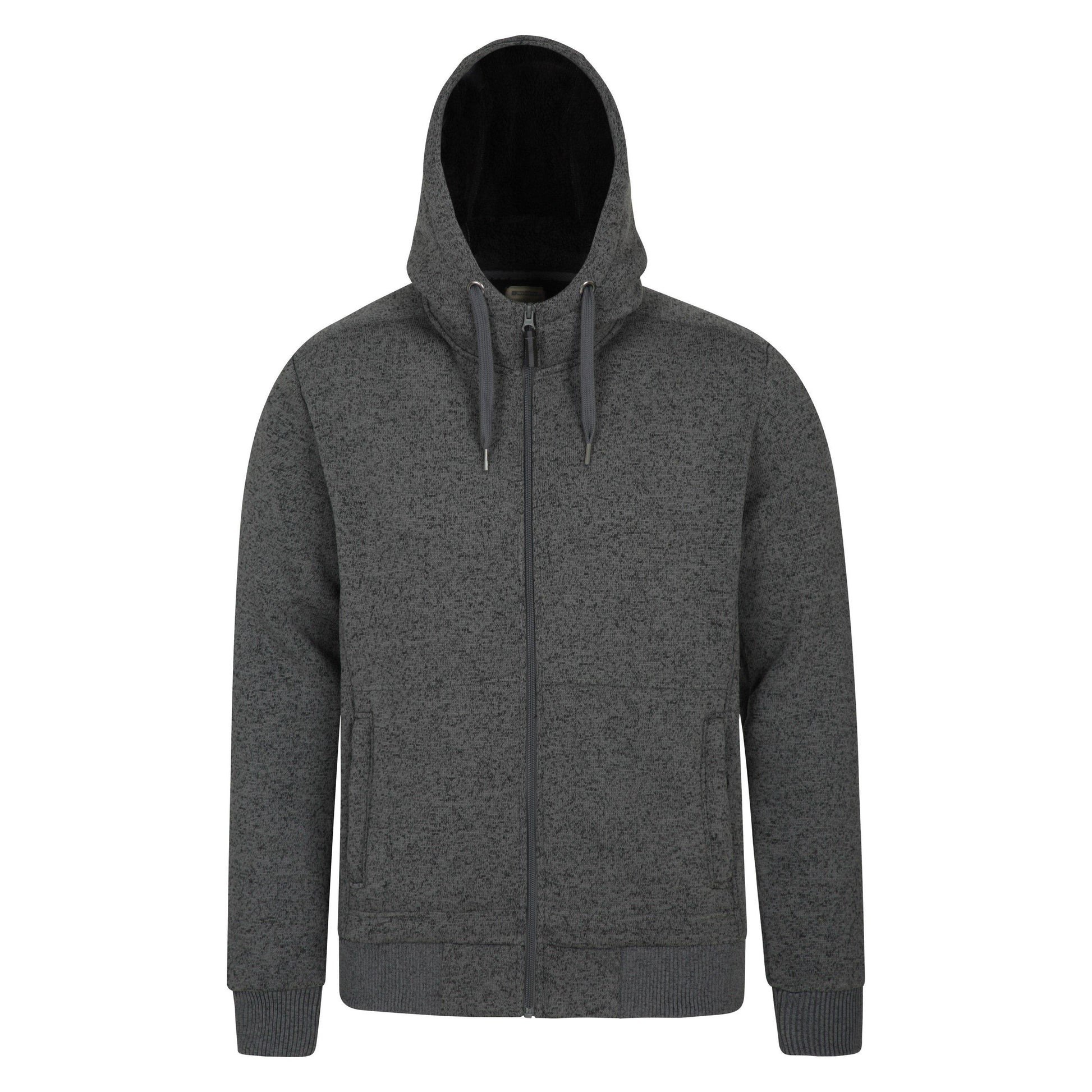 Jet Black - Front - Mountain Warehouse Mens Nevis Fleece Lined Full Zip Hoodie