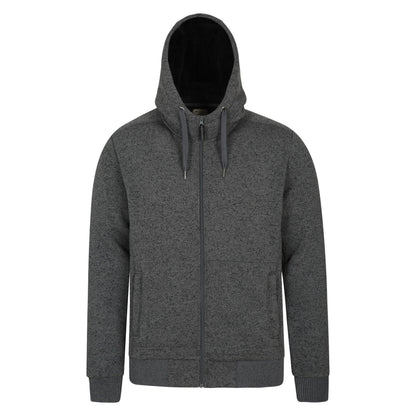 Jet Black - Front - Mountain Warehouse Mens Nevis Fleece Lined Full Zip Hoodie