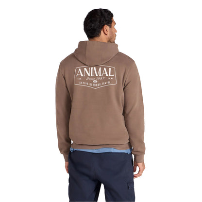 Brown - Back - Animal Mens River Logo Hoodie