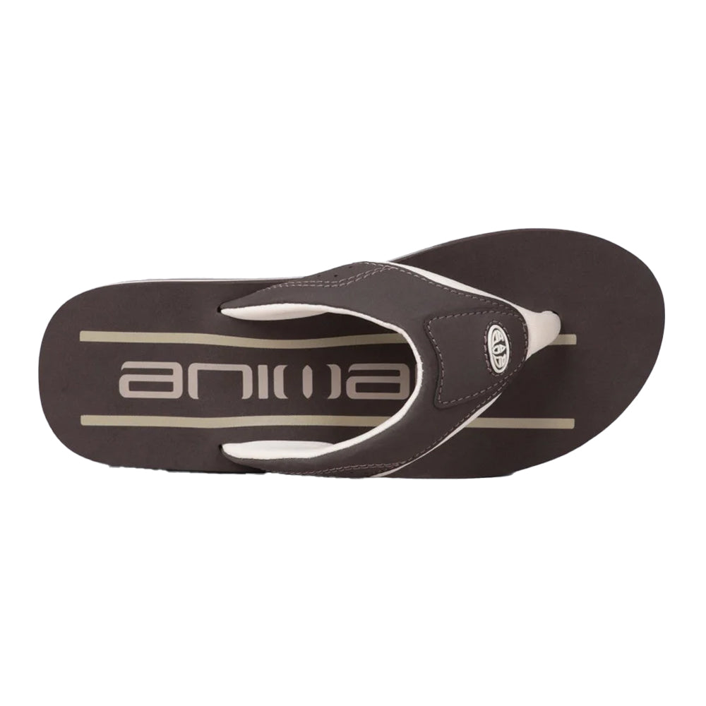 Dark Brown - Back - Animal Mens Jekyl Logo Flip Flops