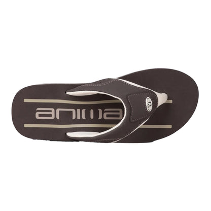 Dark Brown - Back - Animal Mens Jekyl Logo Flip Flops