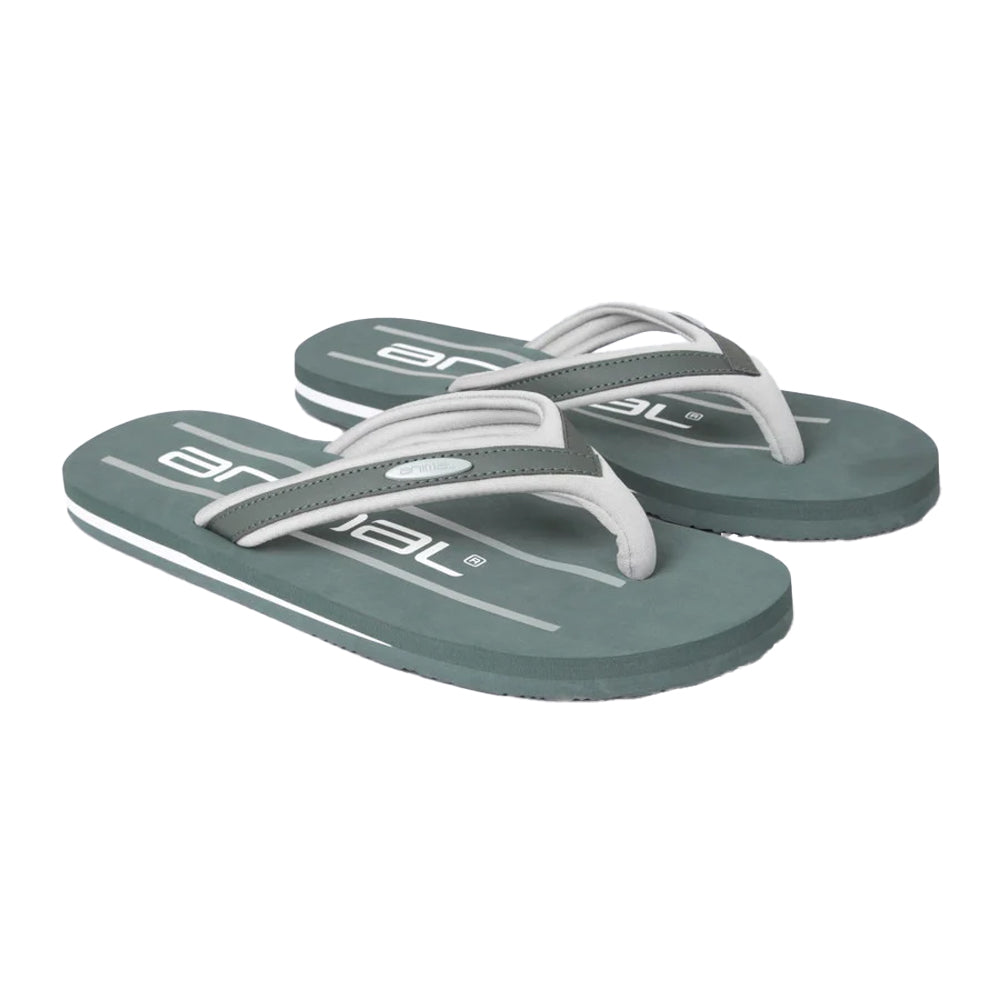 Dark Khaki - Front - Animal Mens Jekyl Logo Flip Flops