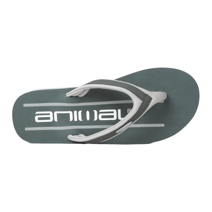 Dark Khaki - Back - Animal Mens Jekyl Logo Flip Flops