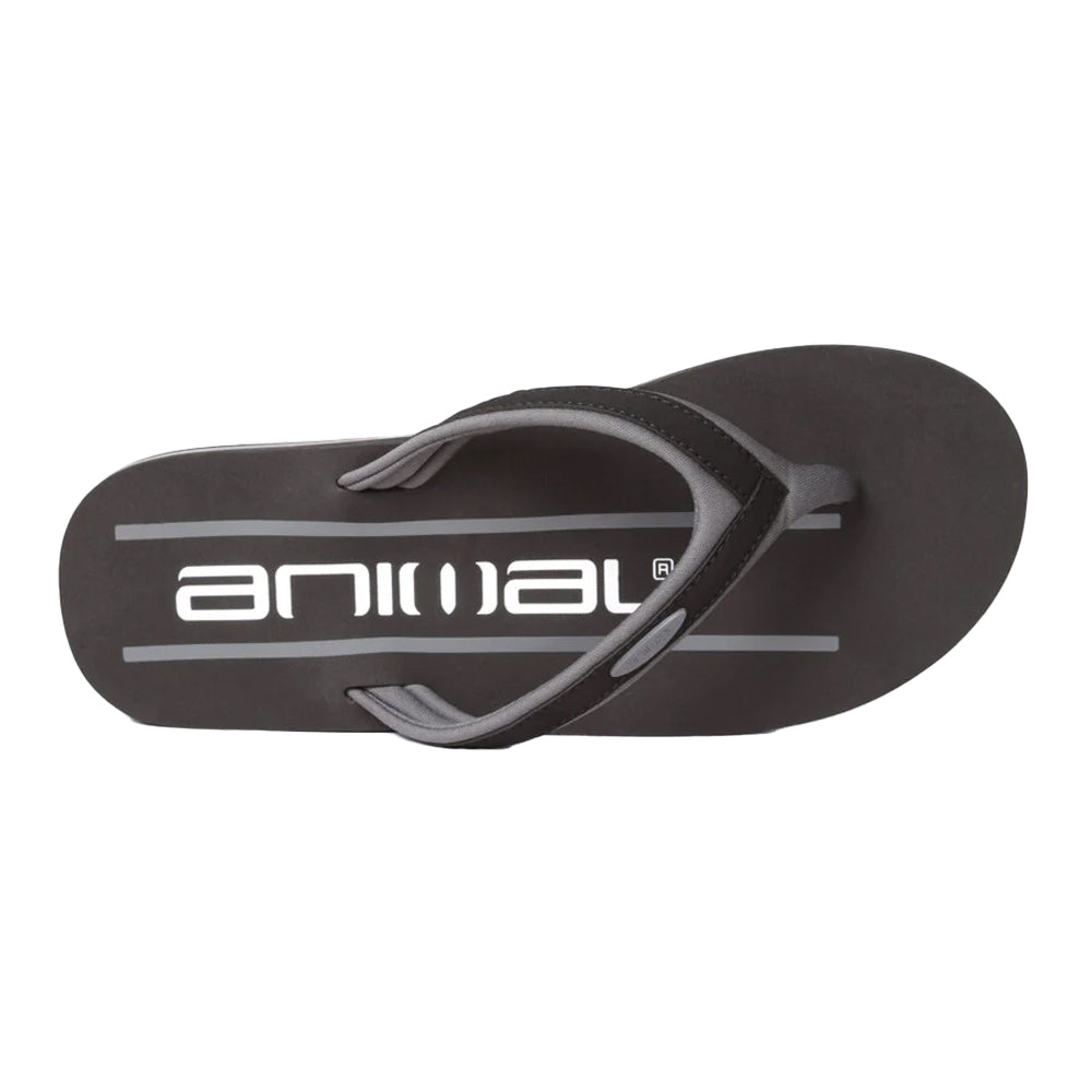Grey - Back - Animal Mens Jekyl Logo Flip Flops
