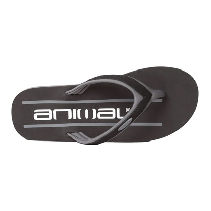 Grey - Back - Animal Mens Jekyl Logo Flip Flops