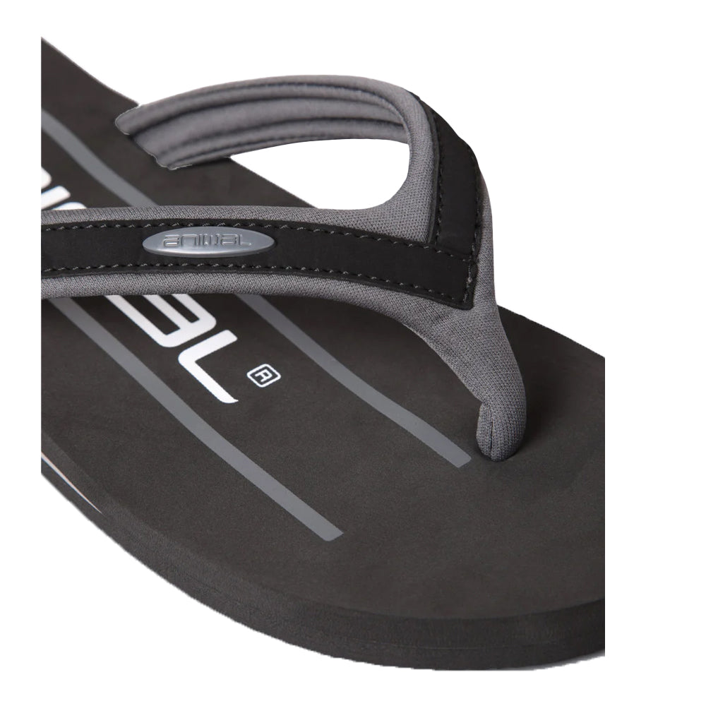 Grey - Pack Shot - Animal Mens Jekyl Logo Flip Flops