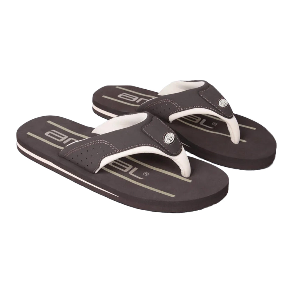 Dark Brown - Front - Animal Mens Jekyl Logo Flip Flops