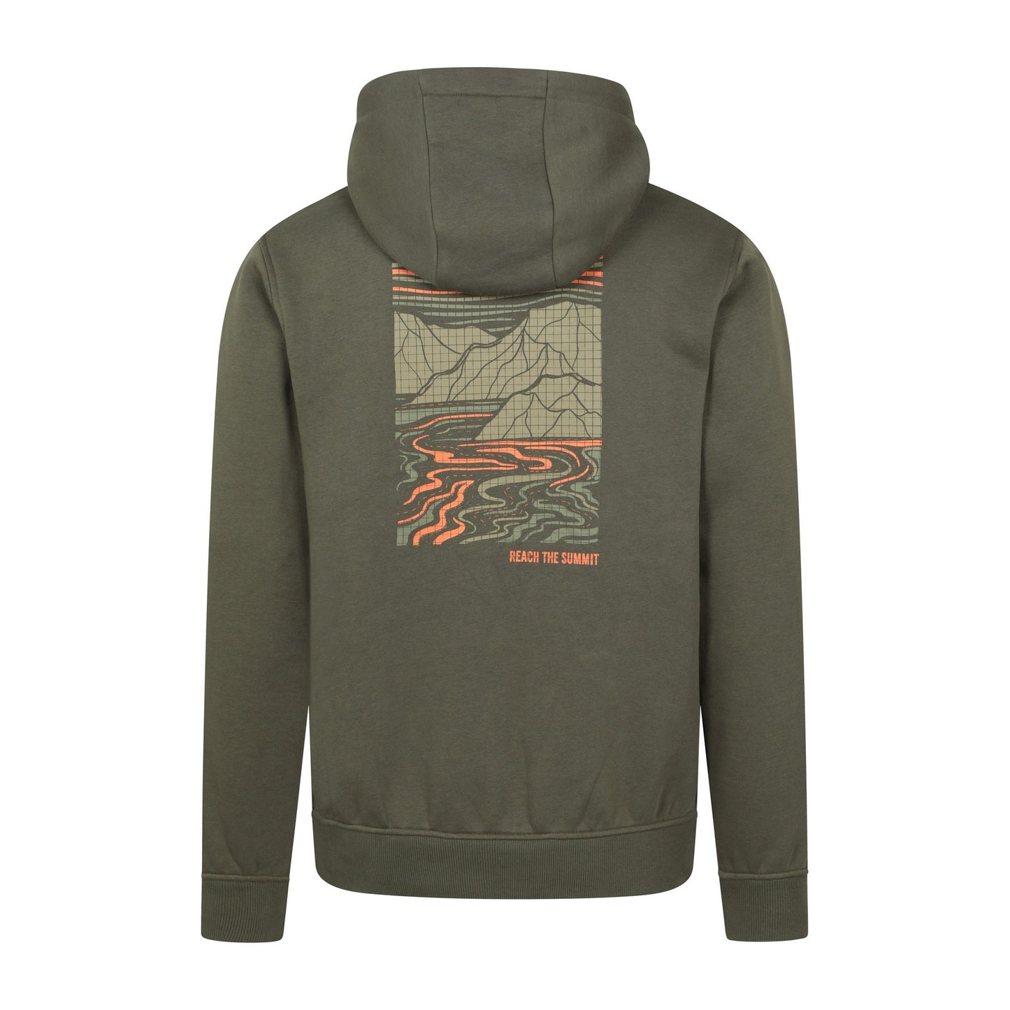 Khaki Green - Back - Mountain Warehouse Mens Reach The Summit Grid Hoodie
