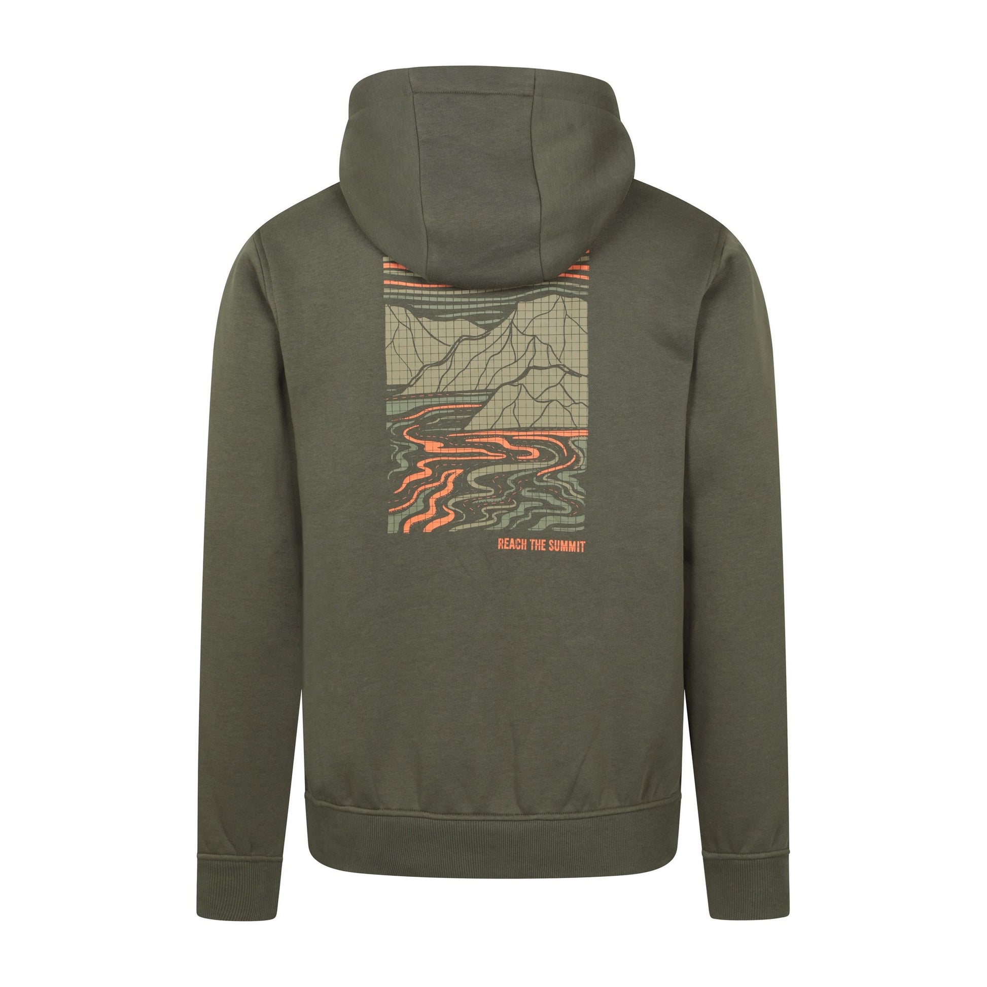 Khaki Green - Back - Mountain Warehouse Mens Reach The Summit Grid Hoodie