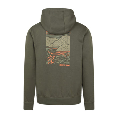 Khaki Green - Back - Mountain Warehouse Mens Reach The Summit Grid Hoodie