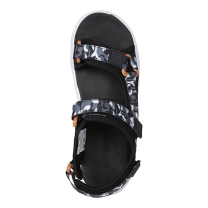 Black - Lifestyle - Mountain Warehouse Childrens-Kids Ripple Camo Lightweight Adjustable Outdoor Sandals