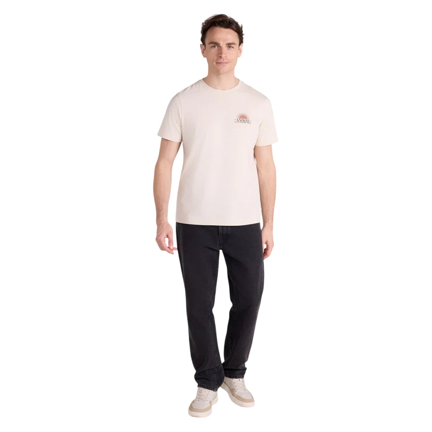 Dark Beige - Side - Mountain Warehouse Mens Sunrise Back Print T-Shirt