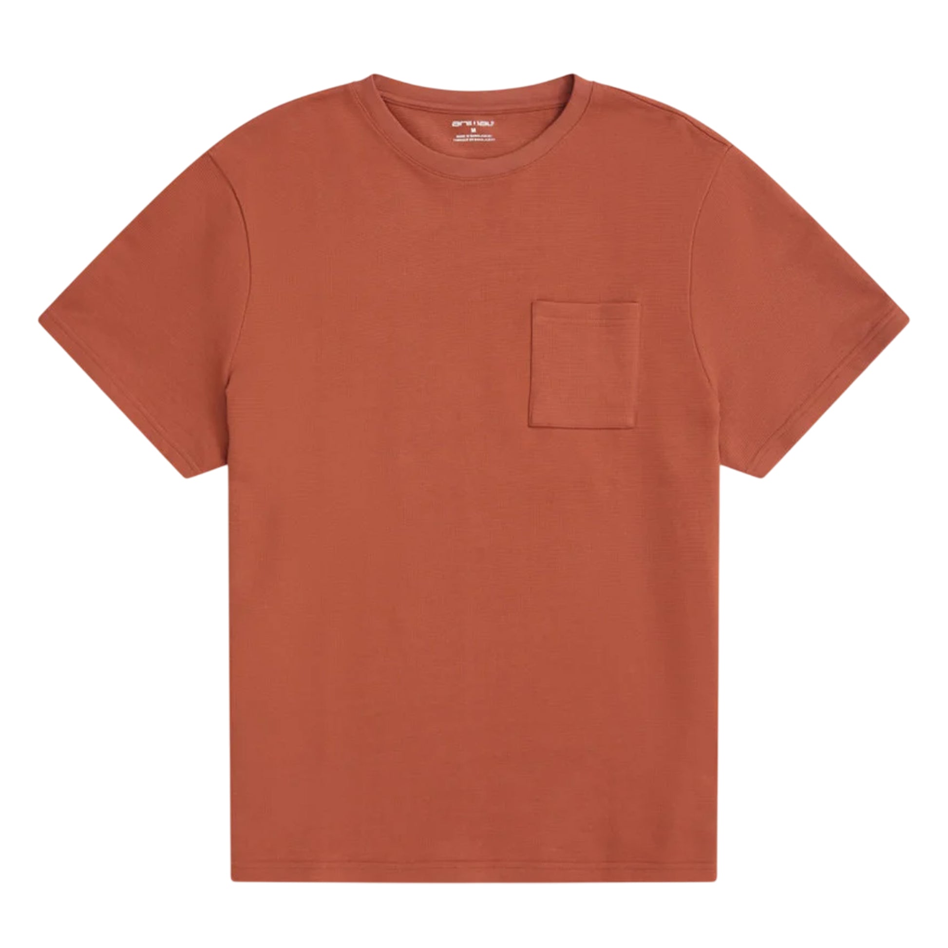 Rust - Front - Animal Mens Textured Chest Pocket T-Shirt