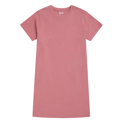 Pink - Front - Animal Womens-Ladies Plain Jersey T-Shirt Dress