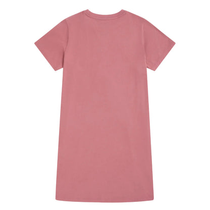 Pink - Back - Animal Womens-Ladies Plain Jersey T-Shirt Dress